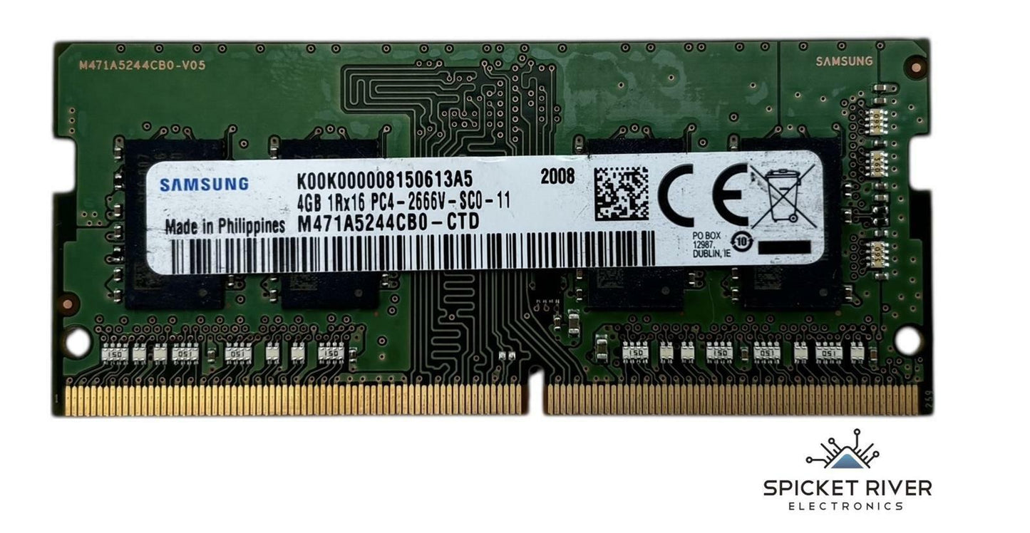 Lot of 2 - Samsung M471A5244CB0-CTD 4GB 1Rx16 PC4-2666V DDR4 SODIMM Laptop RAM