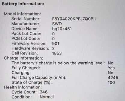 Apple MacBook Pro A2251 13" 2020 Quad Core i5-1038NG7 512GB SSD 16GB RAM #195345