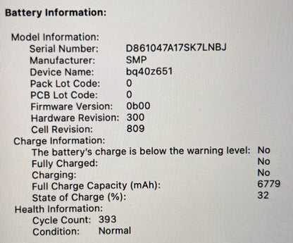 Apple MacBook Pro A2141 2019 2.6GHz 6-Core i7-9750H 512GB SSD 16GB RAM #214803
