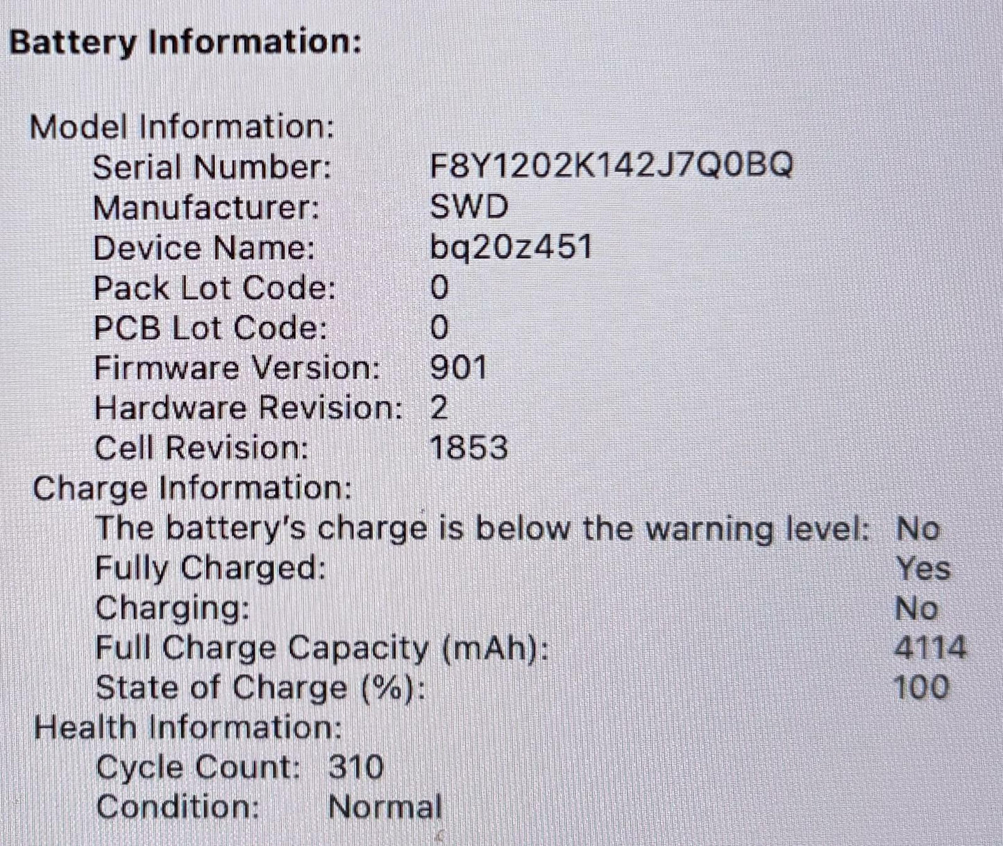 Apple MacBook Pro 13" A2251 2020 Quad Core i7-1068NG7 512GB SSD 16GB RAM #214791