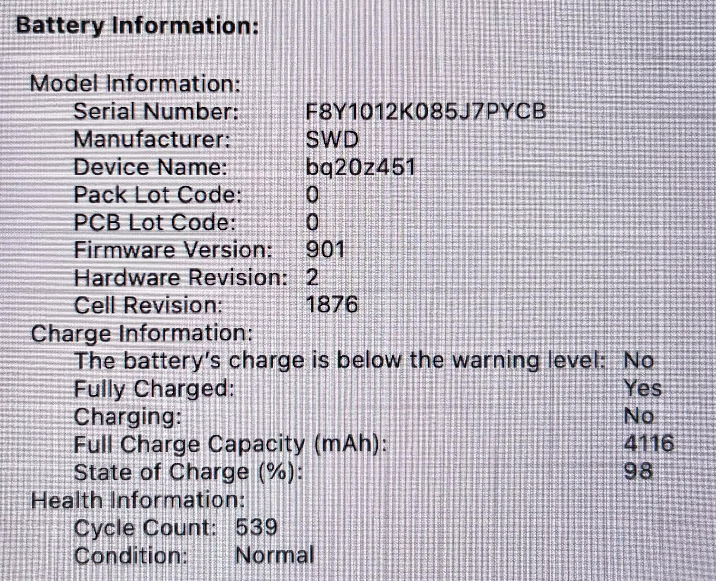 Apple MacBook Pro A2251 13" 2020 Quad Core i7-1068NG7 512GB SSD 16GB RAM #214786