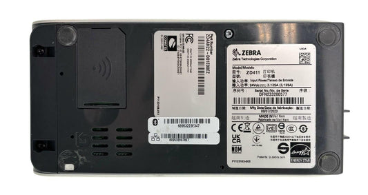 Zebra ZD411 Direct Thermal Barcode Label Printer USB/Bluetooth - White - No AC