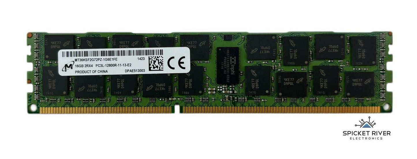 Lot of 2 - Micron MT36KSF2G72PZ-1G6E1FE 16GB 2Rx4 PC3-12800R DDR3 ECC RAM Memory