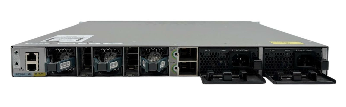 Cisco Catalyst WS-C3850-48F-L V04 48-Port PoE+ Network Switch w/ C3850-NM-2-10G