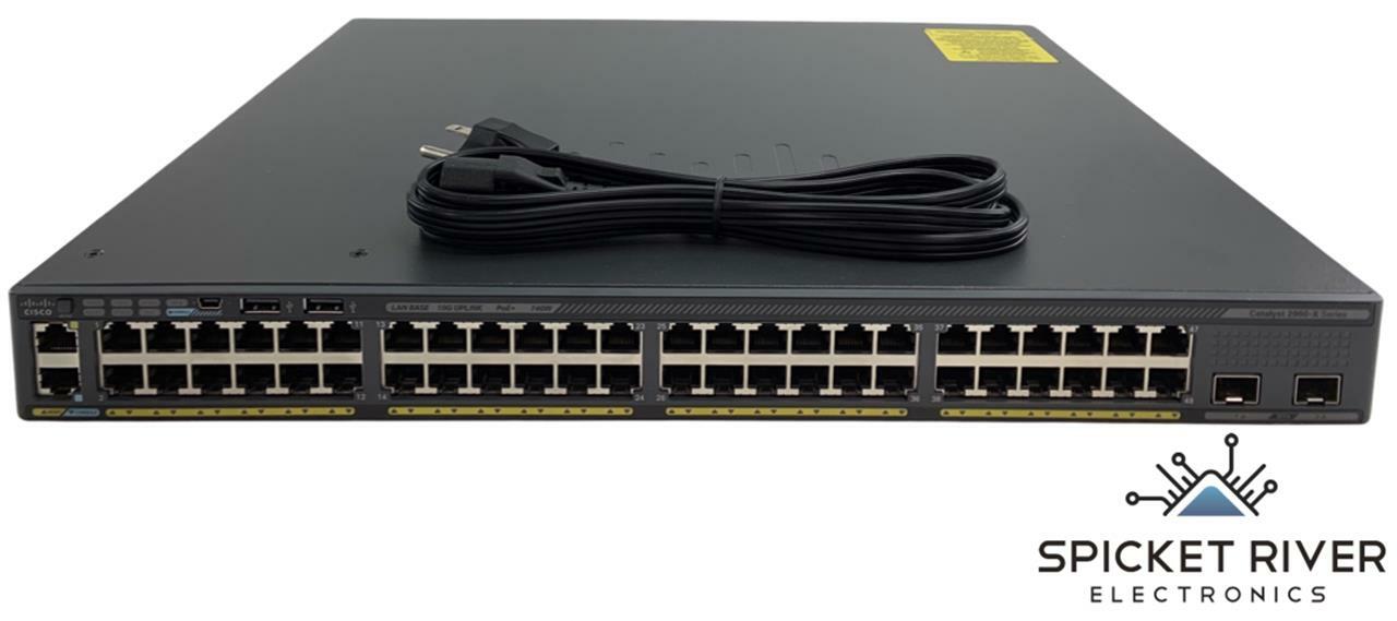 Cisco WS-C2960X-48FPD-L V07 48-Port Managed Switch w/ 2x SFP+ C2960X-Stack Mod