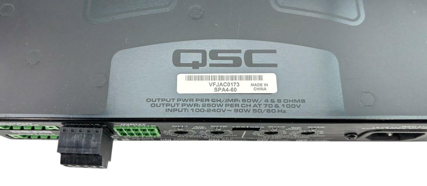 QSC SPA4-60 Four Channel 60W Power Amplifier