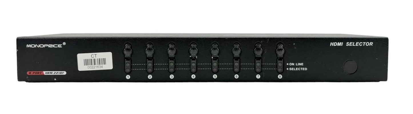 Monoprice HRM-2218F 8-Port Input 1-Port Output HDMI Selector - No AC Adapter
