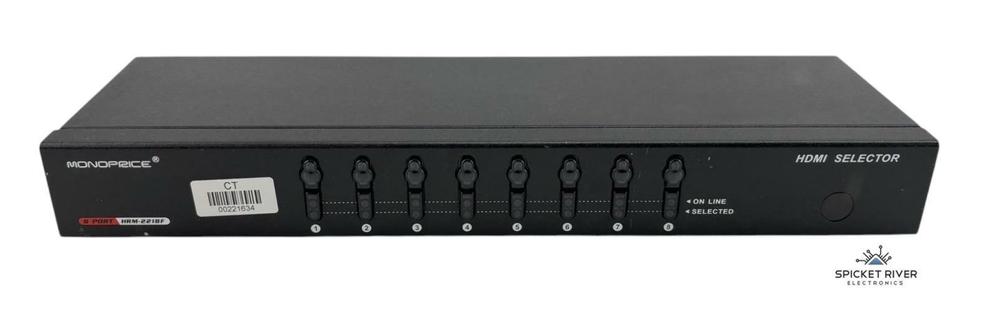 Monoprice HRM-2218F 8-Port Input 1-Port Output HDMI Selector - No AC Adapter