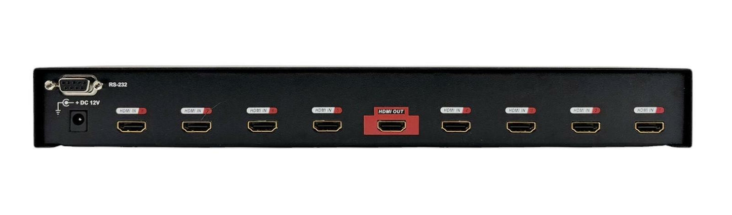 Monoprice HRM-2218F 8-Port Input 1-Port Output HDMI Selector - No AC Adapter