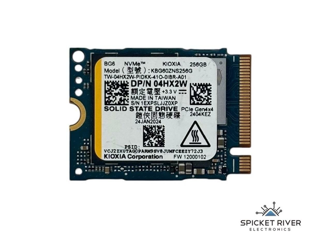 Kioxia KBG60ZNS256G BG6 256GB M.2 2230 NVMe PCIe Gen4x4 Solid State Drive SSD