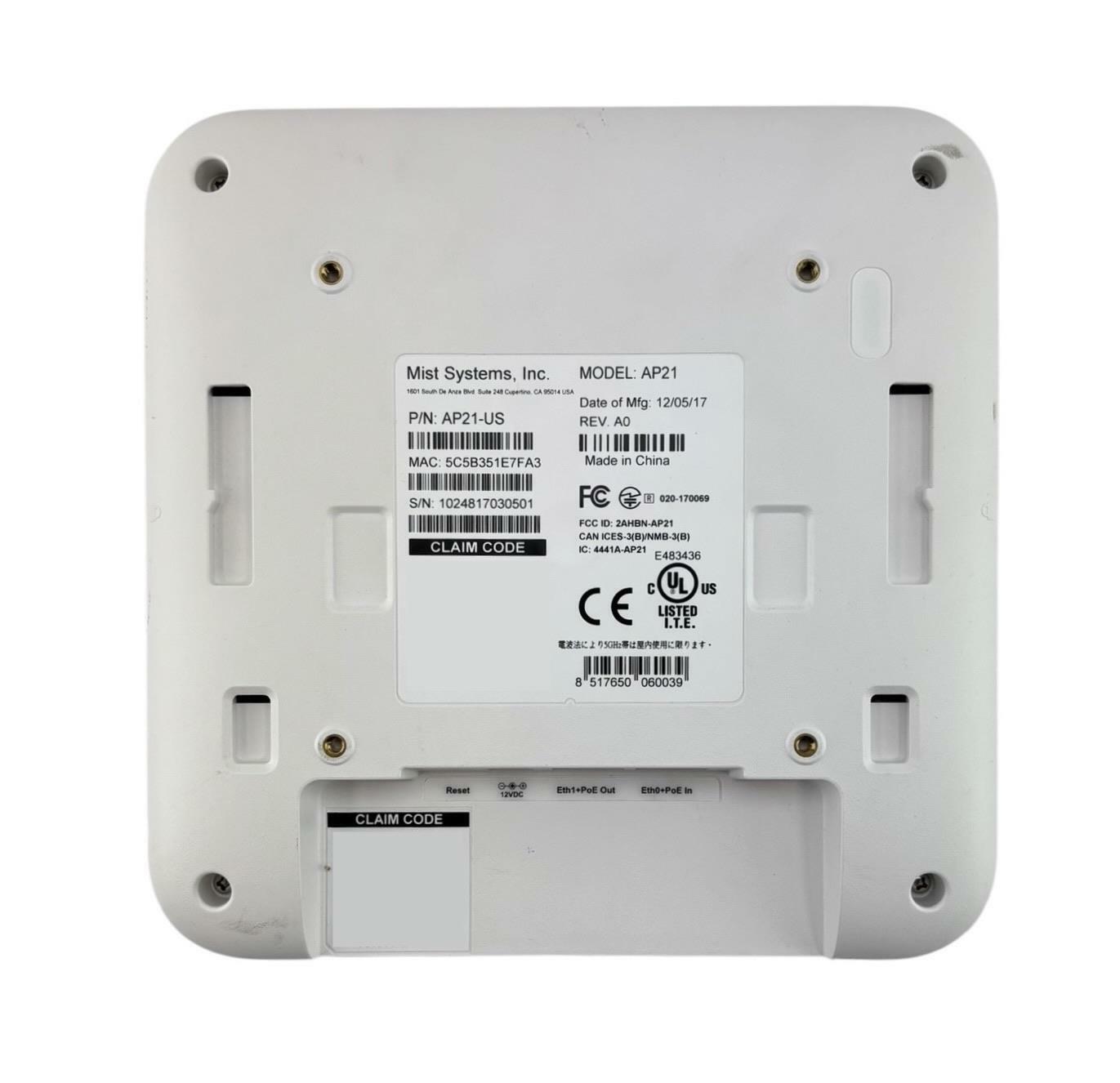 Mist Systems AP21 802.11ac WiFi Wireless Access Point