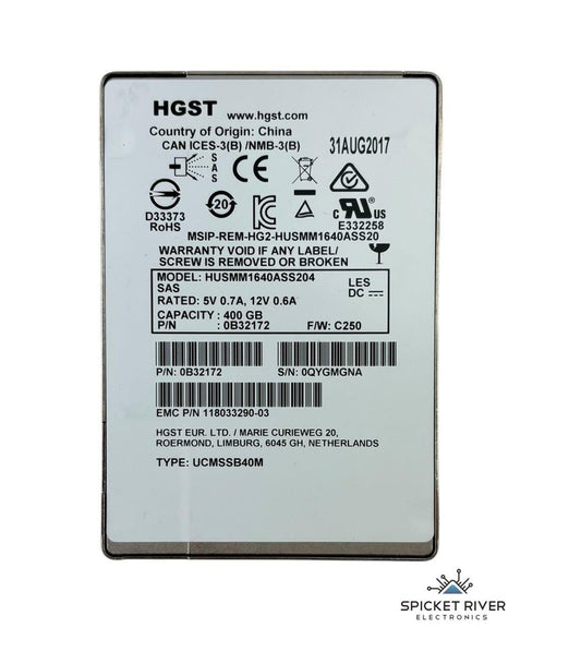 HGST HUSMM1640ASS204 400GB SAS 12Gb/s 2.5" Enterprise Hard Disk Drive HDD