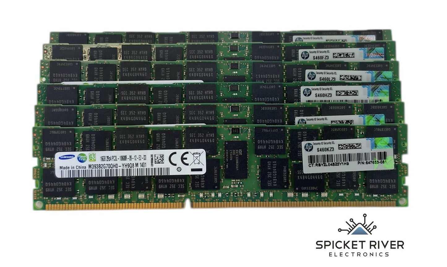 Lot of 6 - Samsung M393B2G70QH0-YH9Q8 16GB 2Rx4 PC3L-10600R DDR3 ECC Server RAM