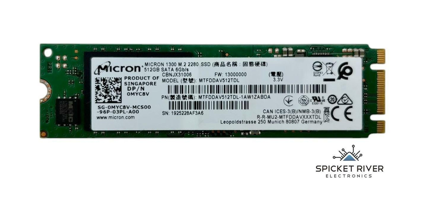 Micron 1300 MTFDDAV512TDL 512GB SATA 6Gb/s M.2 2280 NVMe SSD Solid State Drive