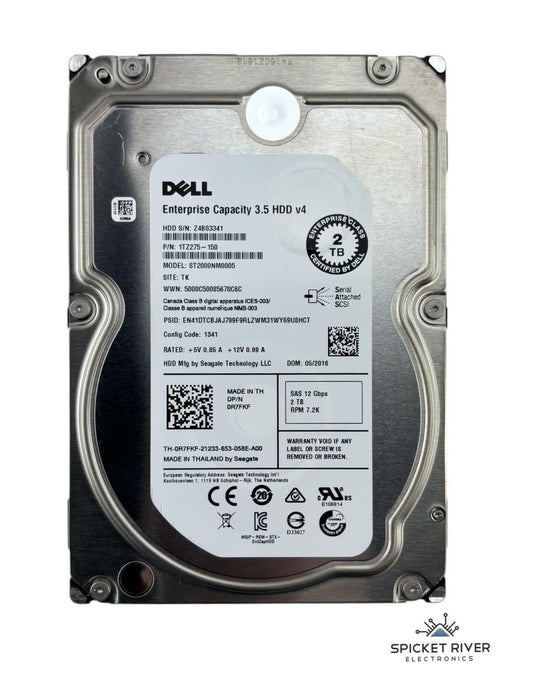 Dell Enterprise 3.5 HDD v4 ST2000NM0005 2TB SAS 12Gbps 7.2K RPM 3.5" Hard Drive