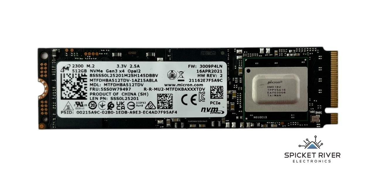 Micron 2300 MTFDHBA512TDV 512GB M.2 2280 NVMe Gen3 x4 Solid State Drive SSD