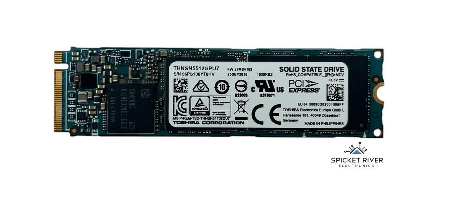 Toshiba THNSN5512GPU7 512GB M.2 2280 NVMe Solid State Drive SSD