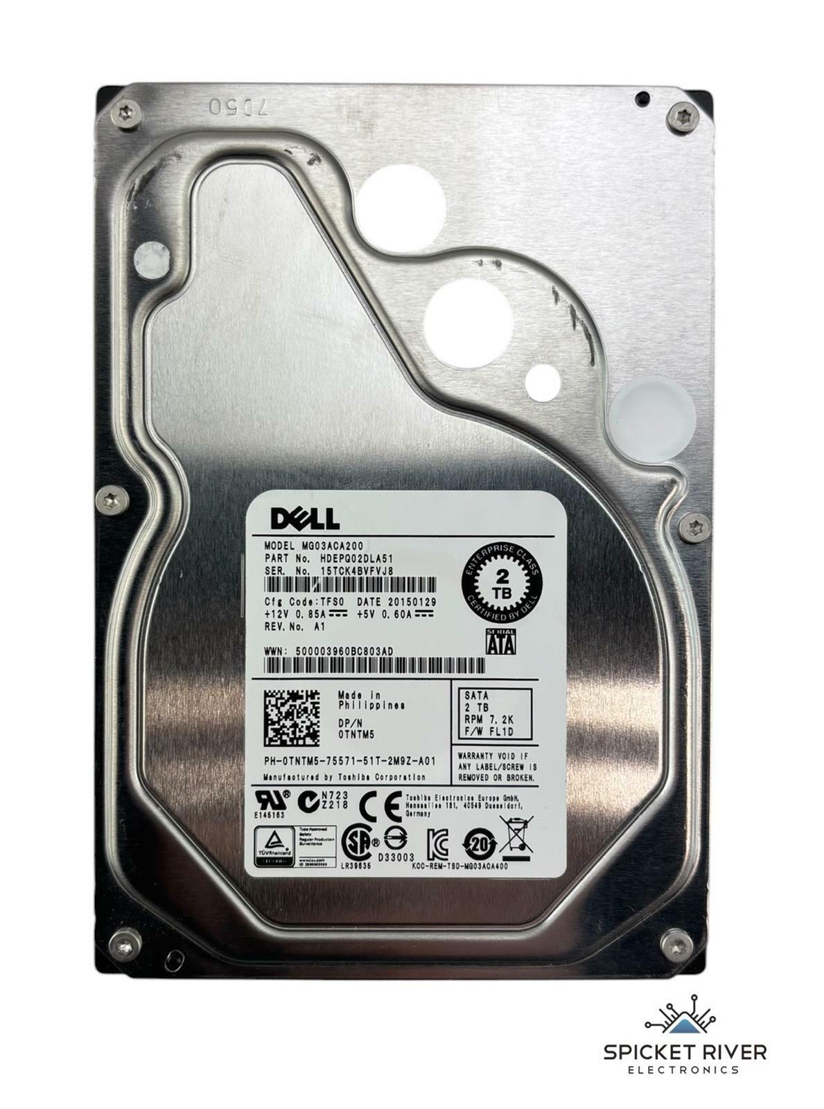 Dell MG03ACA200 HDEPQ02DLA51 2TB SATA 6Gb/s 7.2K RPM 3.5" Enterprise Hard Drive
