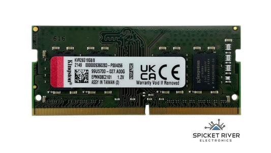 Lot of 2 - Kingston KVR26S19S8/8 8GB DDR4 SODIMM Laptop Memory RAM Module
