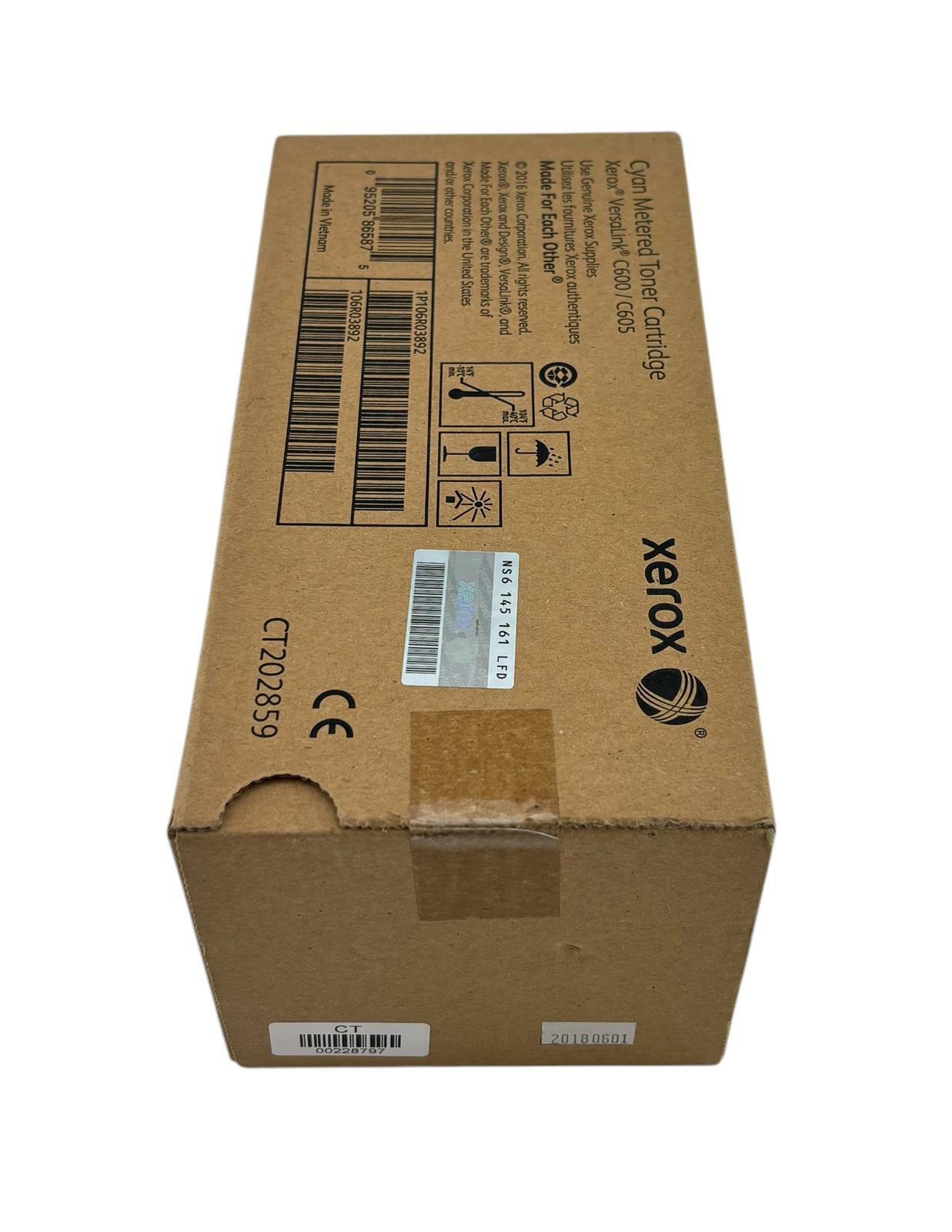 NEW - Genuine Xerox VersaLink C600/C605 Cyan Metered Toner Cartridge 106R03892