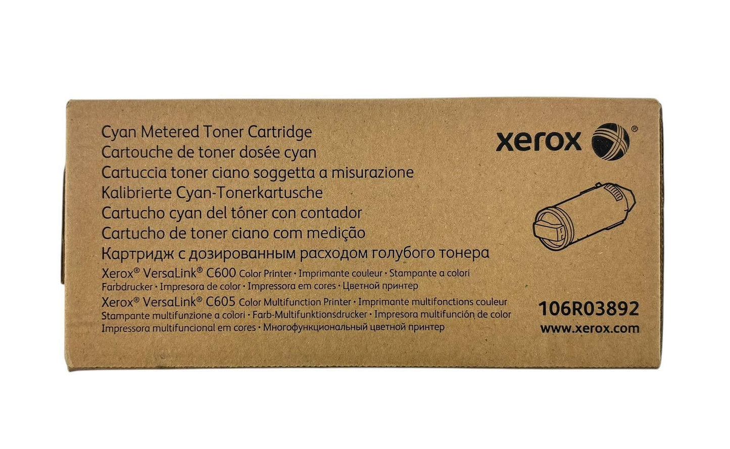 NEW - Genuine Xerox VersaLink C600/C605 Cyan Metered Toner Cartridge 106R03892