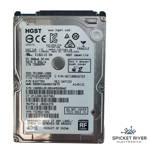 HGST HTS721010A9E630 1TB SATA 6.0Gbps 7.2K RPM 2.5" HDD Hard Drive