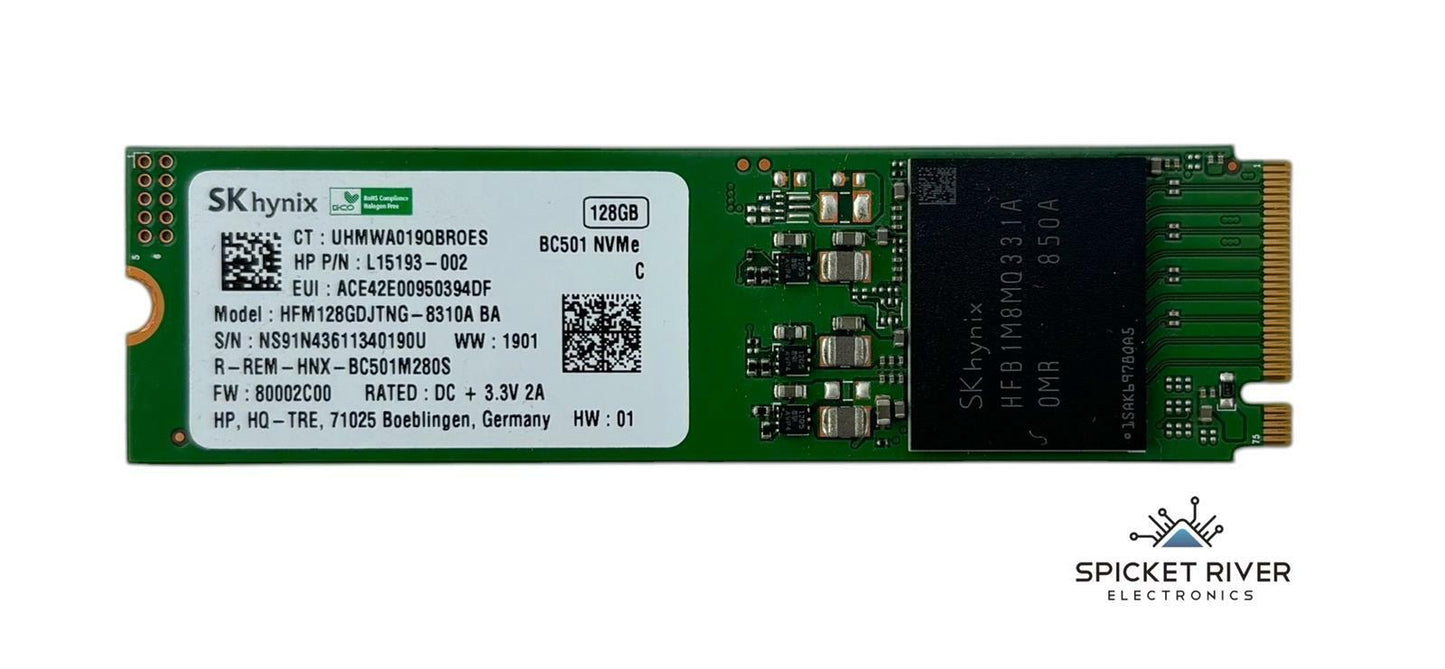 Lot of 10 - SK Hynix BC501 HFM128GDJTNG-8310A 128GB M.2 2280 NVMe SSD Drive
