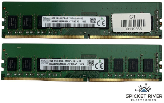 Lot of 2 - SK Hynix HMA451U6AFR8N-TF 4GB 1Rx8 PC4-2133P DDR4 UDIMM Desktop RAM