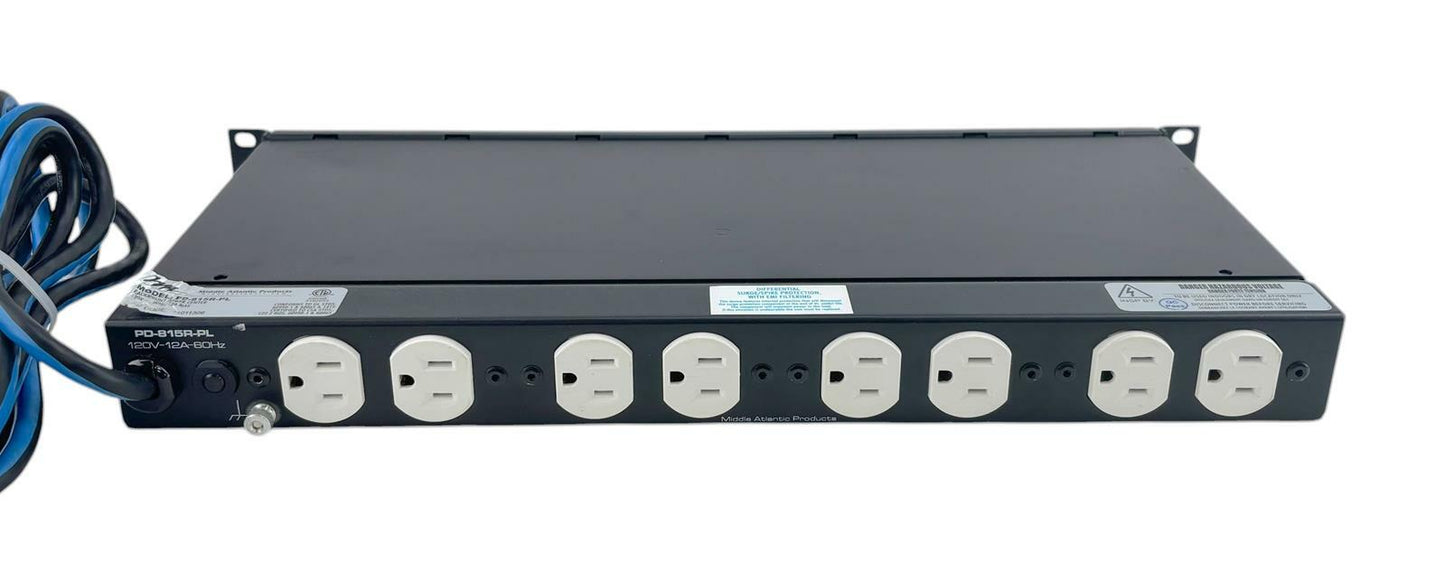 Middle Atlantic PD-815R-PL 8-Outlet Rack Mount Power Distribution Unit