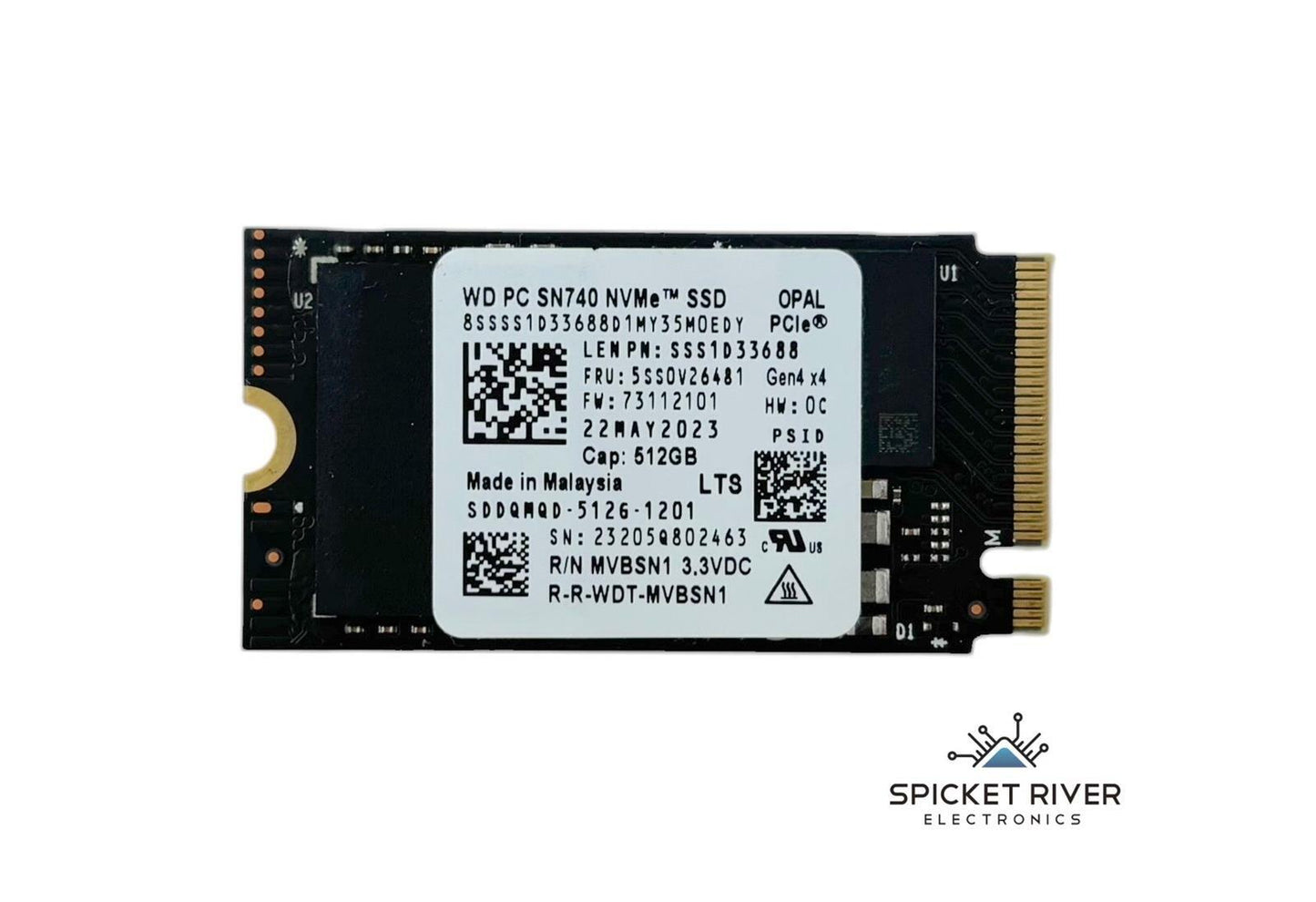 Western Digital WD PC SN740 512GB M.2 2242 NVMe PCIe Gen4x4 SDDQMQD-512G-1201