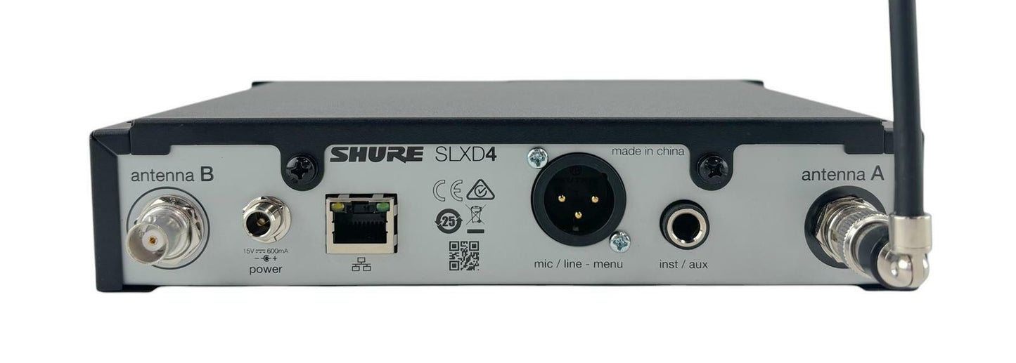 Shure SLXD4 H55 514-558MHz Digital Wireless Microphone Receiver - No AC Adapter