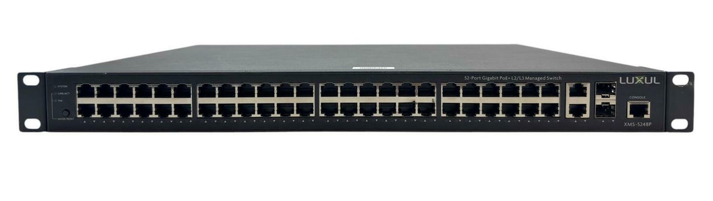 Luxul XMS-5248P 52-Port Gigabit PoE+ L2/L3 Managed Network Switch