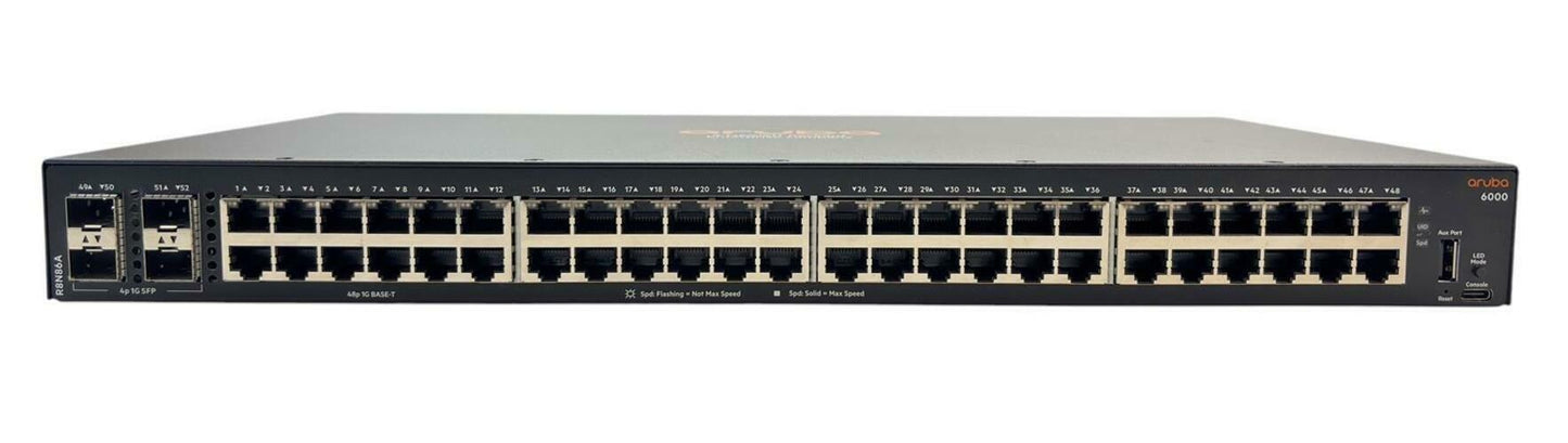 HPE Aruba 6000 R8N86A 48-Port 1G Base-T 4-Port 1G SFP PoE Network Switch